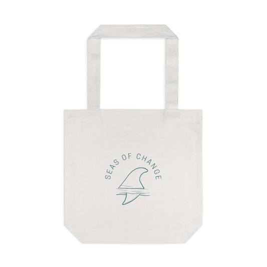 Seas of Change Cotton Tote Bag (White)