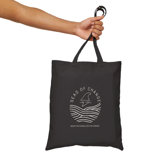 Seas of Change Cotton Tote Bag (Black)